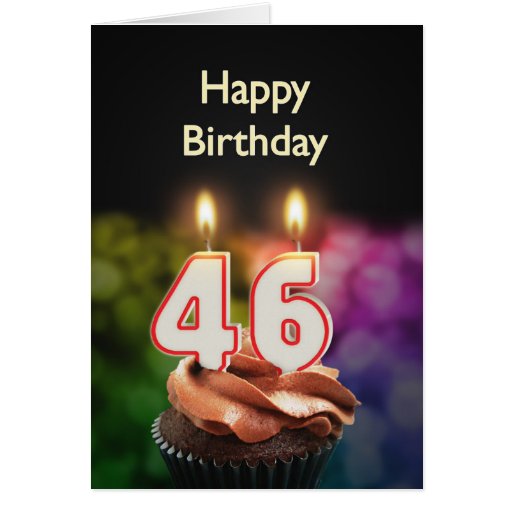 46th Birthday card with Candles Zazzle