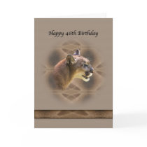 46th Birthday Card with Cougar