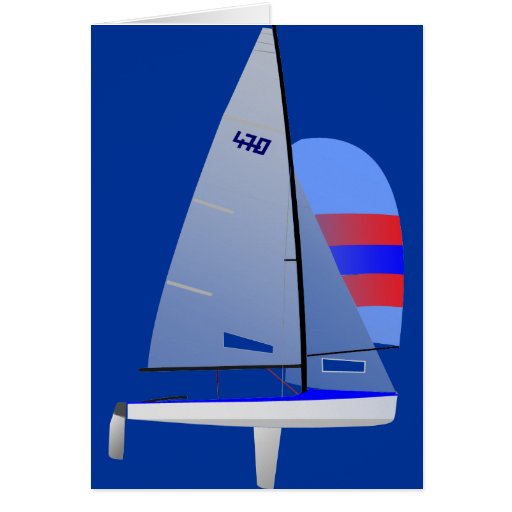 470 Racing Sailboat onedesign Olympic Class Card | Zazzle
