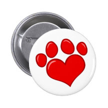 4782 RED HEART PAWS CAUSES ANIMALS LOVE CARING MOT BUTTON