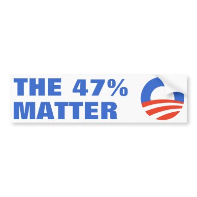 47 Percent Matter Obama 2012 Bumper Sticker