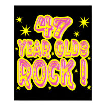 47 Year Olds Rock! (Pink) Poster Print
