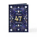 47th birthday card with masses of jewels