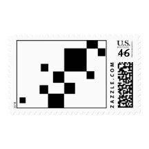 482_layout BLACK SQUARES CUBES RANDOM ABSTRACT GEO Postage