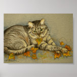 4872 Autumn Cat Art Print