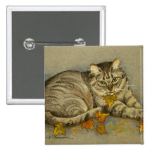 4872 Autumn Cat Button