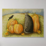 4874 Harvest Cat Art Print