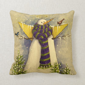 4881 Snow Angel & Birds Christmas Throw Pillows