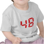 48 fourty-eight red alarm clock digital number tee shirt