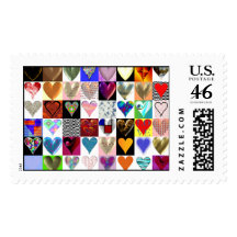 48 Hearts on a stamp