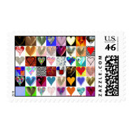 48 Hearts on a stamp stamp