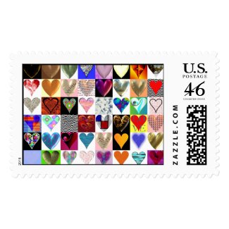 48 Hearts on a stamp stamp