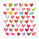 48 Valentine Hearts Square Poster posters