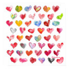 postcard - Here is a poster of 48 valentine hearts in a square size poster set at 20x20" but you can enlarge it. Personalize it, by hitting the customize button, and delete a row of hearts and add your own message.  You can change the background (the hearts look great also on darks) and redo the border color or thickness. You may also choose from a fantastic selection of fine art papers, canvas and framing options.  HAVE FUN and Happy Valentines Day!