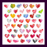 48 Valentine Hearts Square Poster