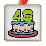 48 Year old Birthday Cake Christmas Ornament