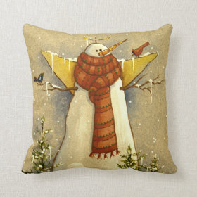 4907 Snow Angel & Birds Christmas Pillow