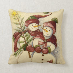 4924 Snowmen Christmas Throw Pillow