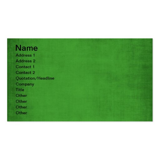 495_green-paper RICH GRASSY GREEN TEMPLATE TEXTURE Business Card (front side)