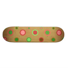 _496_circles-paper POLKADOT PATTERN PINKS GREENS Skateboard