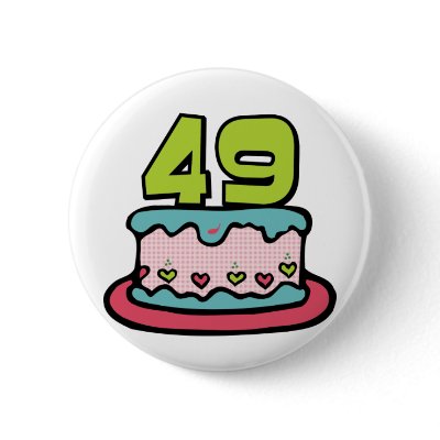 49 Year Old Birthday Cake Buttons by Birthday_Bash