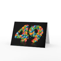 49th birthday with numbers formed from balls card