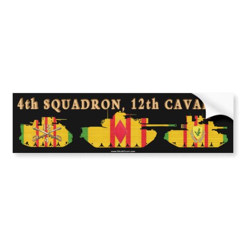 4/12th Cavalry VSR Armored Vehicles Bumper Sticker bumpersticker