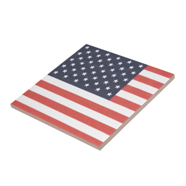 4.25" X 4.25" Ceramic Tile - American Flag | Zazzle