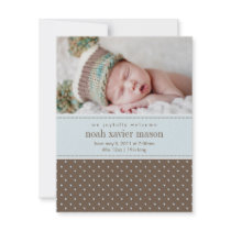 4.25 x 5.5 Blue & Brown | Birth Announcement