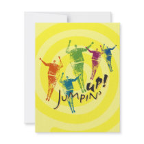 4.25x5.5 Yellow Jumpin" Up! Invitation