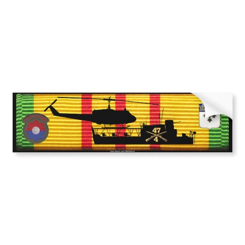 4/47th Inf ATC(H) & UH1 on VSM Ribbon Bumper Stick bumpersticker