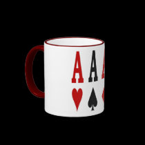 4 Aces Poker Ringer T Mug