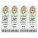 4  Baby Shower Invitations - Bookmark Favors Personalized Flyer