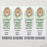 4  Baby Shower Invitations - Bookmark Favors Personalized Flyer