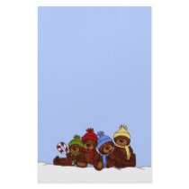 4 bear family winter stationary stationery