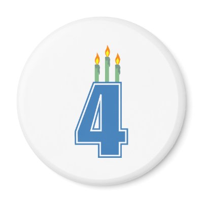 4 Birthday Candles (Blue / Green) Magnets by LushLaundry