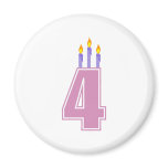 4 Birthday Candles (Pink / Purple) magnets