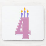 4 Birthday Candles (Pink / Purple) mousepads