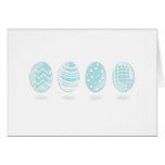 4 blue patterned Easter eggs cards