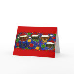 4 Christmas Doxies Card
