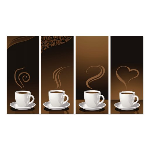 4 Coffee Cups in vector, Name, Address 1, Addre... Business Card (back side)