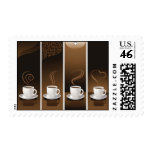 4 Coffee Cups in vector Postage Stamps
