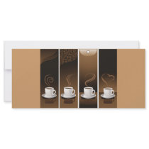 4 Coffee Cups in vector Rack Card Design