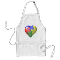 4 Color Puzzle Heart Apron