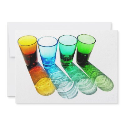 4 Coloured Cocktail Shot Glasses -Style 1 Personalized Invite by davem1966