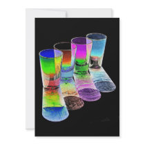 4 Coloured Cocktail Shot Glasses -Style 3 Invitations