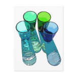 4 Coloured Cocktail Shot Glasses -Style 4 Postcards