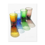 4 Coloured Cocktail Shot Glasses -Style 6 Postcard