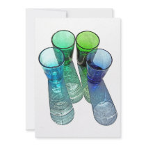 4 Coloured Cocktail Shot Glasses -Style 7 Custom Announcements