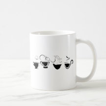 4 Cute Swirly Coffee Mugs